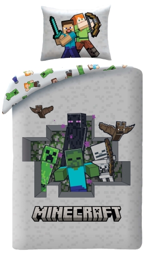 Pościel Młodzieżowa 140X200 MINECRAFT Steve Creeper Mikrofibra