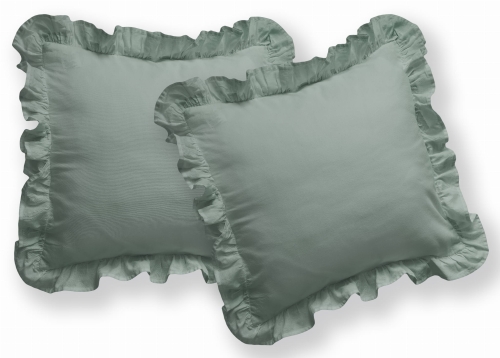 Poszewka Bawełniana 40x40 Pure z falbanką Miętowa 2szt