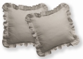 Poszewka Bawełniana 40x40 Pure z falbanką Beżowa Taupe 2szt