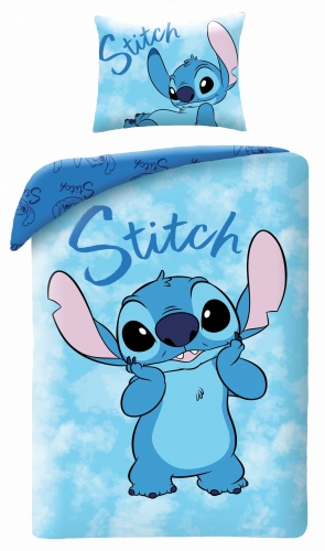 Pościel  bawełniana 140x200 Lilo i Stitch Młodzieżowa niebieska