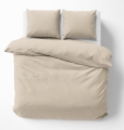 Pościel Pure z Makosatyny bawełnianej 160x200 Beżowa Piaskowa Premium   