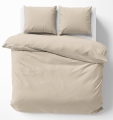 Pościel Pure z Makosatyny bawełnianej 180x200 Beżowa Piaskowa Premium   