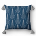 Poszewka Dekoracyjna 45x45 Mozaika srebrna na niebieskim