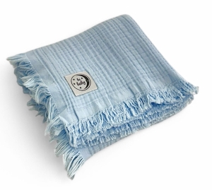 Kocyk dziecięcy 100x120 Muślinowy Be Baby Niebieski miękki