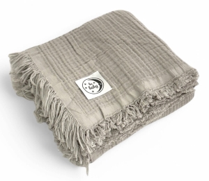 Kocyk dziecięcy 100x120 Muślinowy Be Baby Szary miękki 