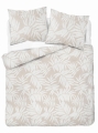 Pościel Bawełniana 220x200cm Liście Beżowa jasna