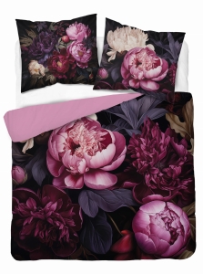 Pościel Holenderska 160x200 Kwiaty Purpurowe Holland Premium