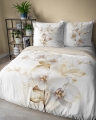 Pościel Holenderska 160x200 Kwiaty Orchidea Storczyk na jasnym tle Holland Premium 