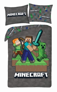 Pościel Młodzieżowa 140X200 MINECRAFT Steve Creeper Mikrofibra Oryginalna licencja  
