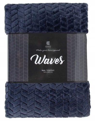 Koc 150x200 Waves Grafitowy Home & You 