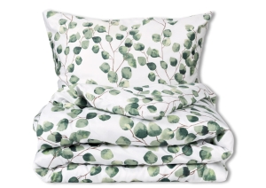 Pościel Satynowa 160x200 EXCLUSIVE Kwiatowa w odcieniach zieleni