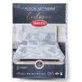 Pościel Satynowa 160x200 EXCLUSIVE Liście w odcieniach zieleni i szarości