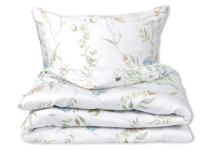 Pościel Satynowa 160x200 EXCLUSIVE  Jasna Kwiatowa Wiosenna w odcieniach zieleni