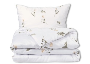 Pościel Satynowa 220x200 EXCLUSIVE Jasna Kwiatowa 