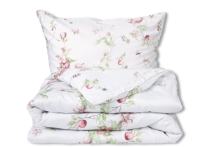 Pościel Satynowa 220x200 EXCLUSIVE Liście i Kwiaty Wiosenna