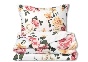 Pościel Satynowa 220x200 EXCLUSIVE  Kwiaty kolorowe Wiosenna  