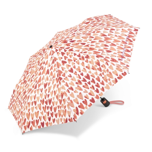 Parasol Benetton Mini AC  wzór Serca Różowe