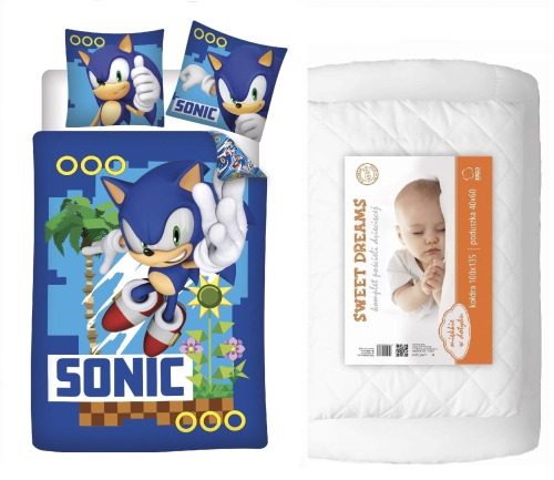 Komplet do łóżeczka 100x135 Kołdra + Pościel Super Sonic Dziecięcy  