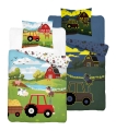 Pościel Świecąca w ciemności 140x200 Traktorek Czerwony Farma  