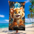 Ręcznik Plażowy Kąpielowy XXL 100x180 SUMMER Kotek Rudy