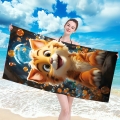 Ręcznik Plażowy Kąpielowy XXL 100x180 SUMMER Kotek Rudy