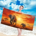 Ręcznik Plażowy Kąpielowy XXL 100x180 SUMMER Słonie o Zachodzie Słońca