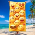 Ręcznik Plażowy Kąpielowy XXL 100x180 SUMMER Emotki Buźki