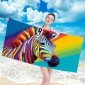 Ręcznik Plażowy Kąpielowy 70x140 SUMMER Zebra Tęczowa Kolorowa 
