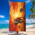 Ręcznik Plażowy Kąpielowy 70x140 SUMMER Słonie o Zachodzie Słońca