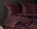 Pościel Pure z Makosatyny bawełnianej 160x200 Bordowa Premium   