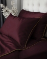 Pościel Pure z Makosatyny bawełnianej 160x200 Bordowa Premium   
