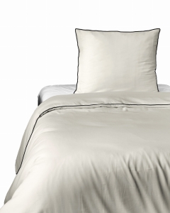 Pościel Pure z Makosatyny bawełnianej 140x200 Kremowa Ekri Premium   