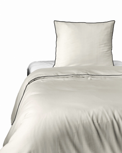 Pościel Pure z Makosatyny bawełnianej 140x200 Kremowa Ekri Premium   