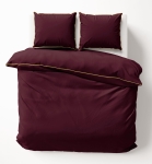 Pościel Pure z Makosatyny bawełnianej 180x200 Bordowa Premium   