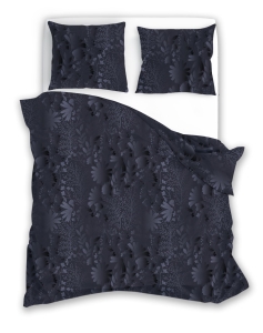 Pościel Satynowa 160x200 Milagro Liście w odcieniach grafitu