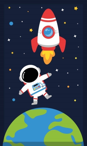 Ręcznik dziecięcy do rąk do przedszkola 30x50 Kosmos Rakieta