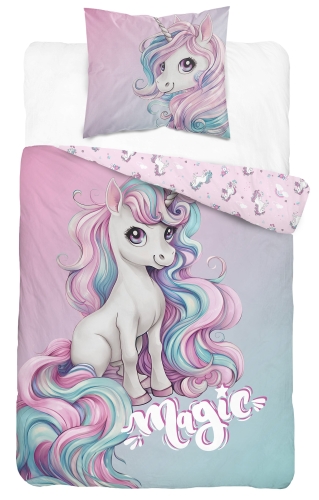 Pościel młodzieżowa  160x200 Jednorożec Baby kolorowy unicorn  