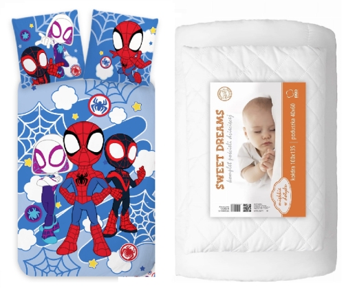 Komplet do łóżeczka 100x135 Kołdra + Pościel Spidey Dziecięca 