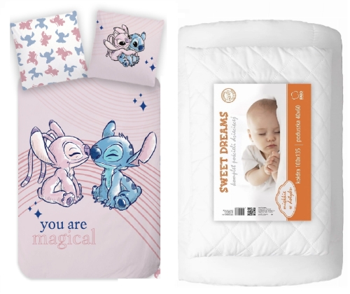 Komplet do łóżeczka 100x135 Kołdra + Pościel  Lilo i Stitch Dziecięca