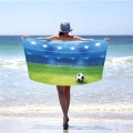 Ręcznik Plażowy Kąpielowy XXL 100x180 SUMMER Boisko piłkarskie Bramka Futbol