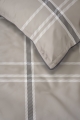 Pościel 220x200 La Perkale Perkal z lamówką Kratka beżowa  Bawełna Premium   