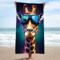 Ręcznik Plażowy Kąpielowy 100x180 SUMMER XXL Żyrafa w okularach