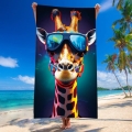 Ręcznik Plażowy Kąpielowy 100x180 SUMMER XXL Żyrafa w okularach