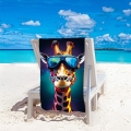 Ręcznik Plażowy Kąpielowy 100x180 SUMMER XXL Żyrafa w okularach