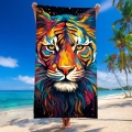 Ręcznik Plażowy Kąpielowy 100x180 SUMMER XXL Tygrys Kolorowy Wakacyjny 
