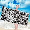 Ręcznik Plażowy Kąpielowy 100x180 SUMMER XXL Pantera Biała Czarna 