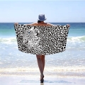 Ręcznik Plażowy Kąpielowy 100x180 SUMMER XXL Pantera Biała Czarna 