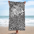 Ręcznik Plażowy Kąpielowy 100x180 SUMMER XXL Pantera Biała Czarna 