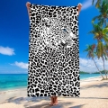 Ręcznik Plażowy Kąpielowy 100x180 SUMMER XXL Pantera Biała Czarna 