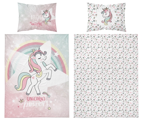 Pościel niemowlęca 90x120 Jednorożec kolorowy Unicorn BAWEŁNA   
